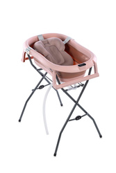 Składana wanienka ze stelażem i odpływem Bath&Care -  dark PINK