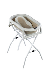 Składana wanienka ze stelażem i odpływem Bath&Care -  BEIGE